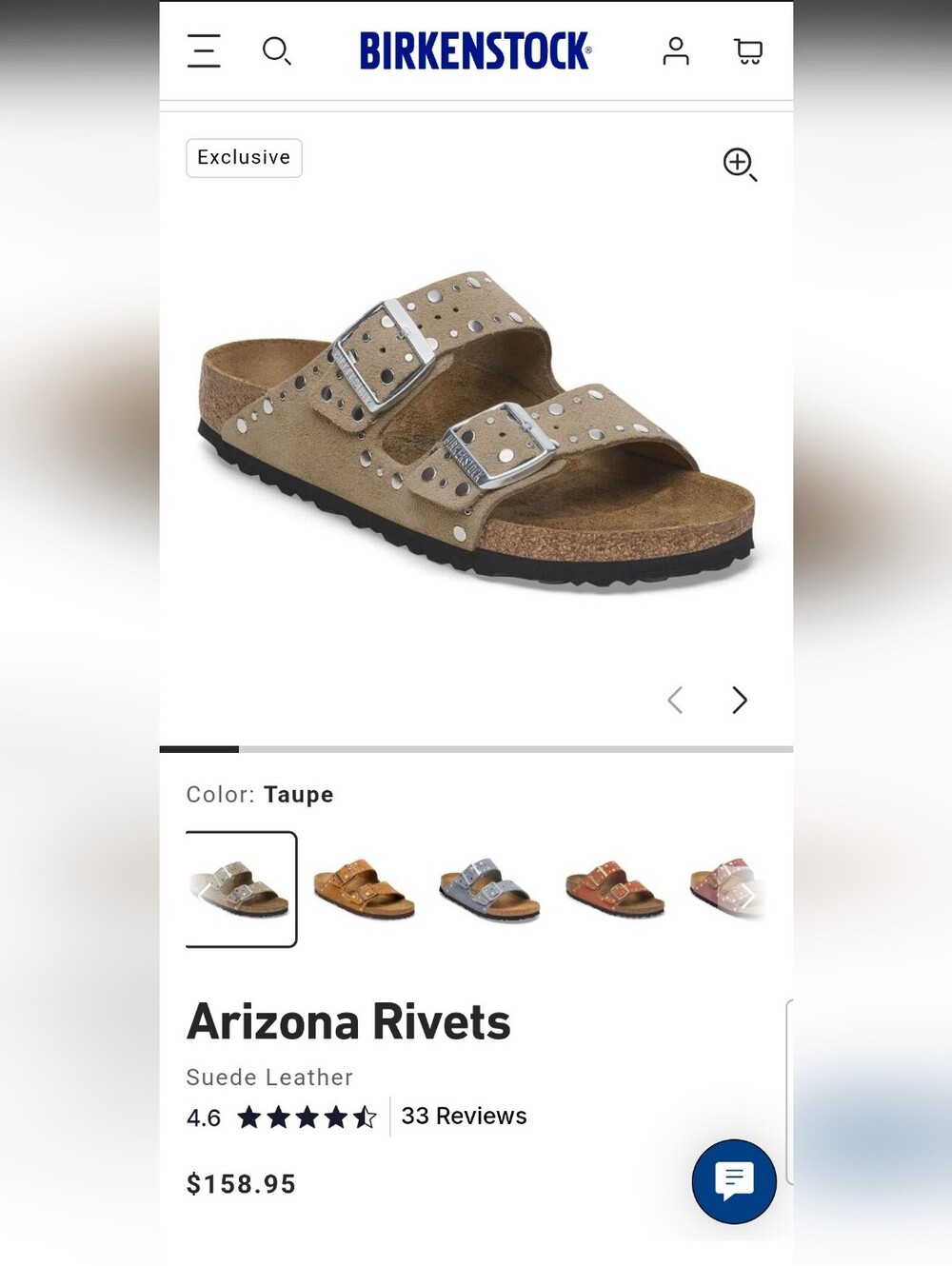 Birkenstock Taupe Studded Suede Arizona Sandals, Size:37/ US 7 - Picture 7 of 8